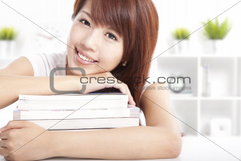 young  woman with books 