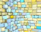 abstract 3d shape backdrop in yellow and blue