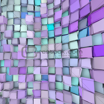 abstract 3d wave shape backdrop in blue purple