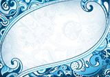 Abstract Blue Curve Frame