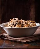 Chocolate chip cookies in a bowl