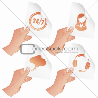Hand with Business Icons