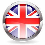 Gloss Button with British Flag