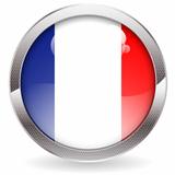 Gloss Button with French Flag