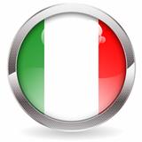 Gloss Button with Italy Flag
