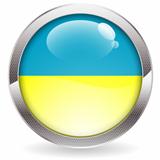 Gloss Button with Ukraine Flag