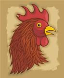 Red rooster's head