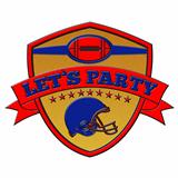 american football lets party shield
