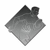 rugby player metallic silver

