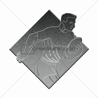 rugby player metallic silver
