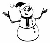 Monochrome Christmas Snowman