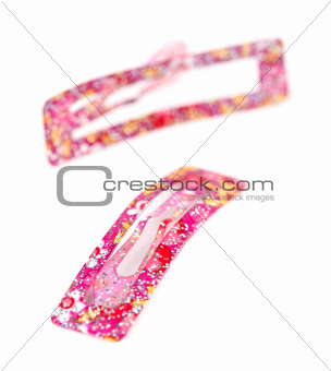 Pink hair clips