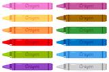 Colorful crayons set isolated on white