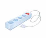 Power Strip Icon with Cord and Plug