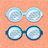Retro eyeglasses with Blue Clouds
