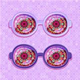 Violet Frame with Abstract Flower Glasses