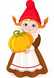 Garden Gnome with pumpkin