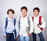 Three happy schoolboys
