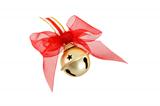 Gold Christmas Jingle Bell With Red Bow