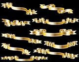 Set of golden ribbon
