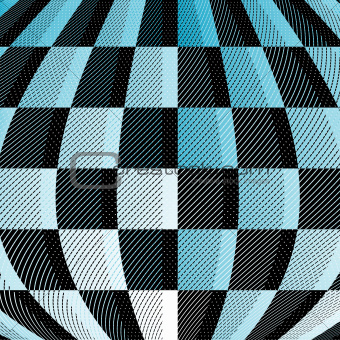 Black-blue-white checkered pattern