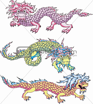 Funny chinese dragons