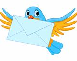 Bird with letter