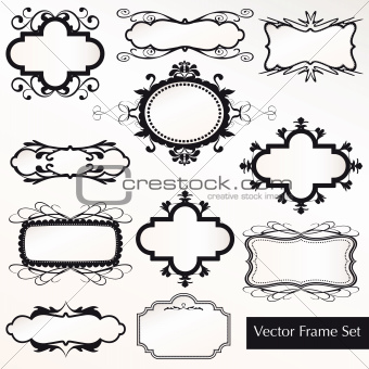 Vector Frame Set ornamental vintage decoration
