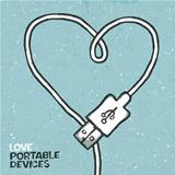 Love portable devices, concept illustration. Vector, EPS10