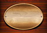 Oval Wood Board on Wall