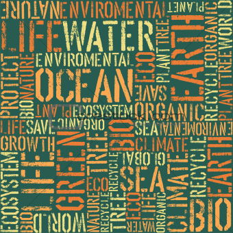 Nature words seamless pattern.