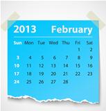 2013 calendar february colorful torn paper