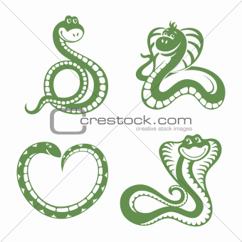 set of funny snakes