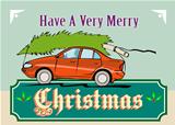 Merry Christmas Tree Car Automobile
