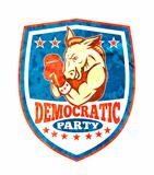 Democrat Donkey Mascot Boxer Shield
