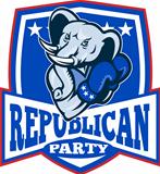 Republican Elephant Mascot Boxer Shield
