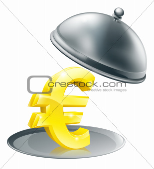 Euro on silver platter concept