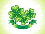 abstract st patrick clover with ribbon banner