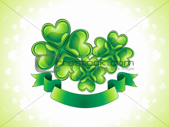 abstract st patrick clover with ribbon banner