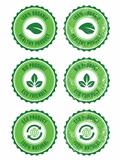 Green 100% organic natural eco product retro labels