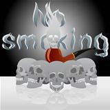 Skull and pipe smoking