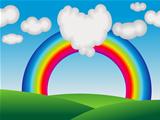abstract colorful rainbow with love cloud