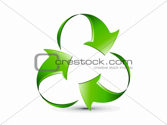 abstract creative glossy recycle icon