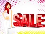 abstract sale background with girl