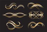 Gold Decorative Labels and Swirls