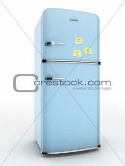 Blue retro refrigerator