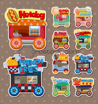 Cartoon market store car stickers
