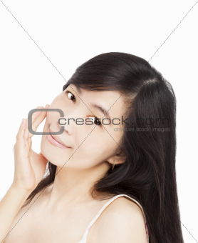 smiling asian woman's face