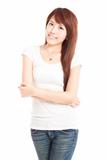 smiling asian young woman isolated on white
