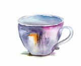 Watercolor illustration of cup